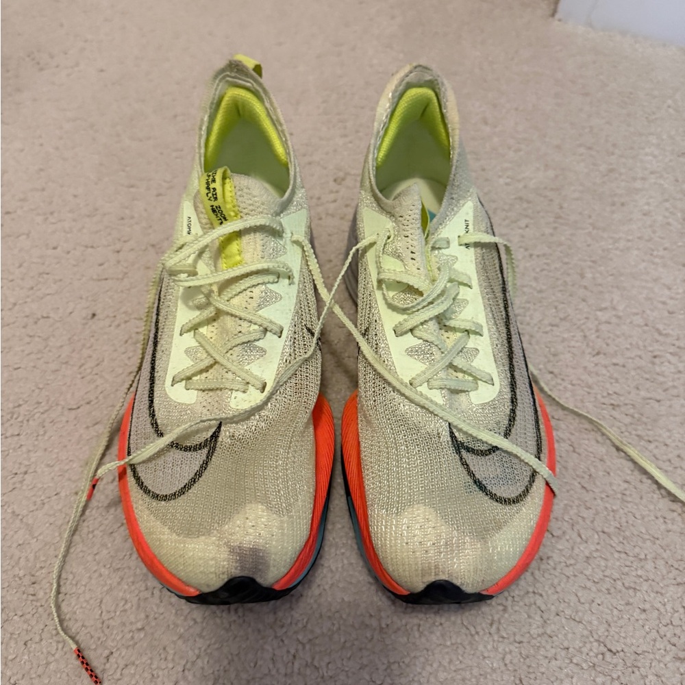Alpha Fly 1…Nike Women's Running Shoes in Light Cream, Neon Yellow & Orange